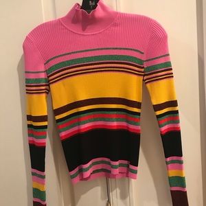 DIANE VON FURSTENBERG DARA CROP METALLIC SWEATER